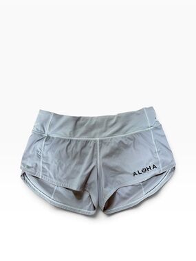 Limited Edition Lululemon Aloha Speed Shorts light gray